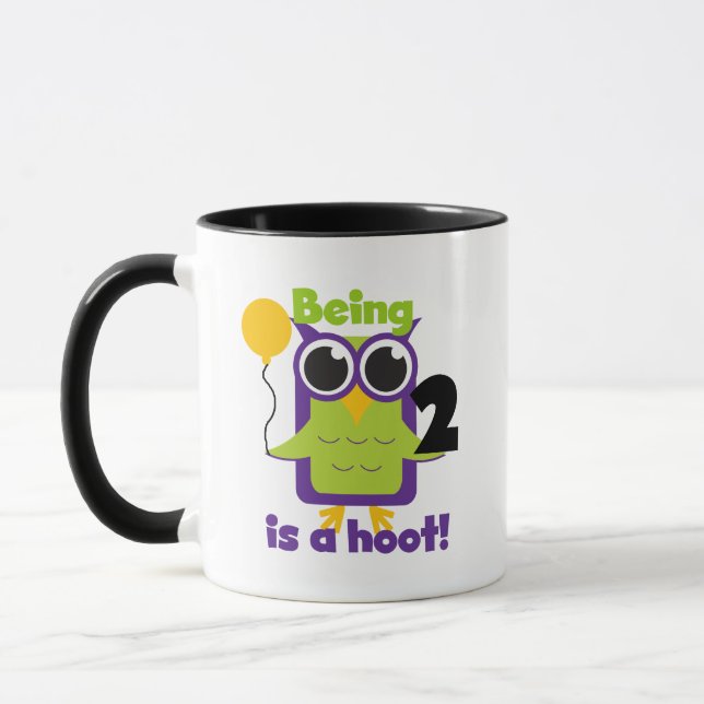 Taza Lechuza Hoot 2 cumpleaños camisetas y regalos de T (Izquierda)