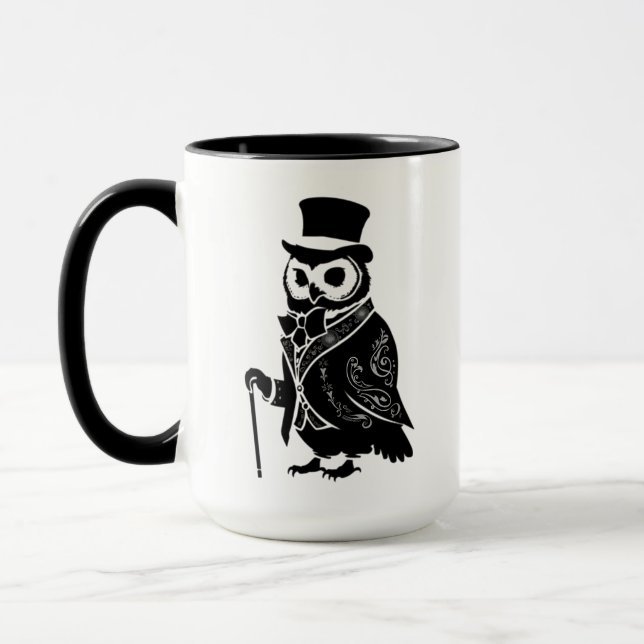 Taza Lechuza Vintage Gentleman Silhouette (Izquierda)