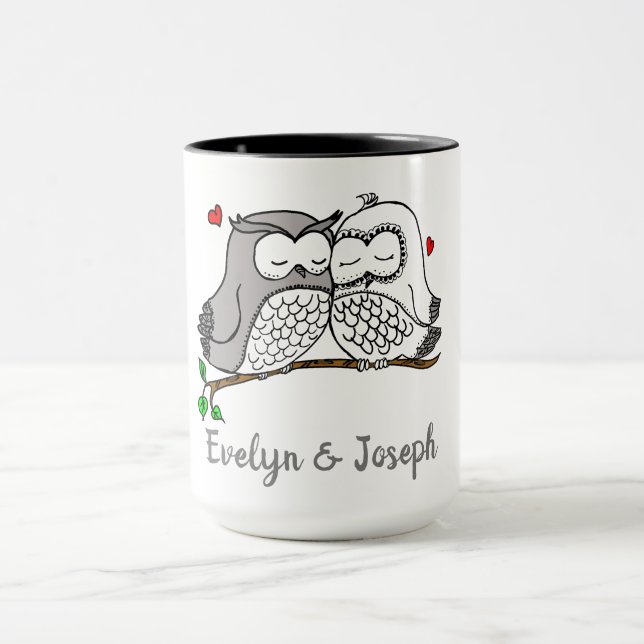 Taza Lechuzas personalizadas adoran a Mug (Centro)