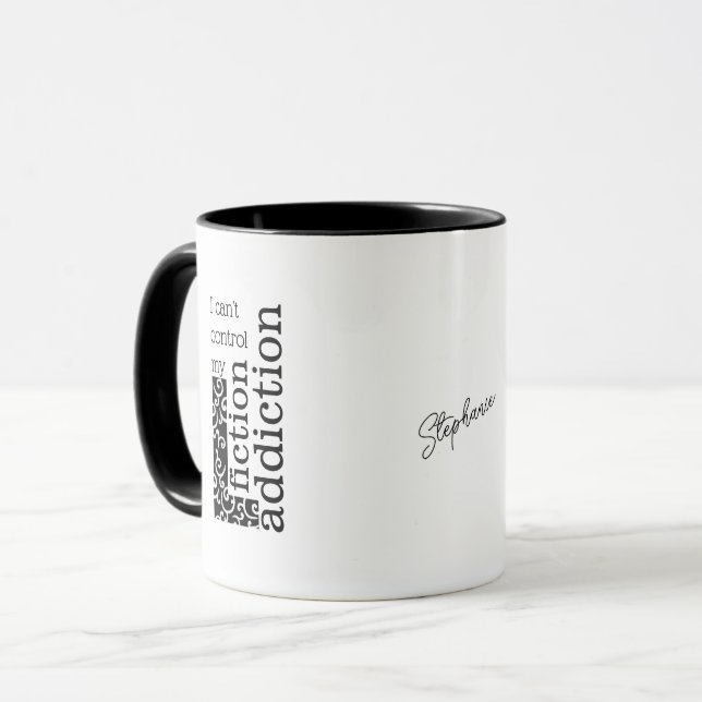 Taza Lectores de libros Bibliofilia Adicción de ficción (Anverso izquierdo)