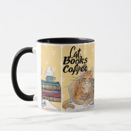 Taza Lectura acogedora con gatos y vídeos de café perso