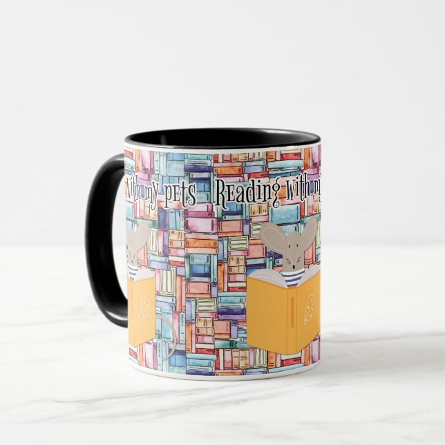 Taza Lectura de libros con Mascotas (Anverso izquierdo)