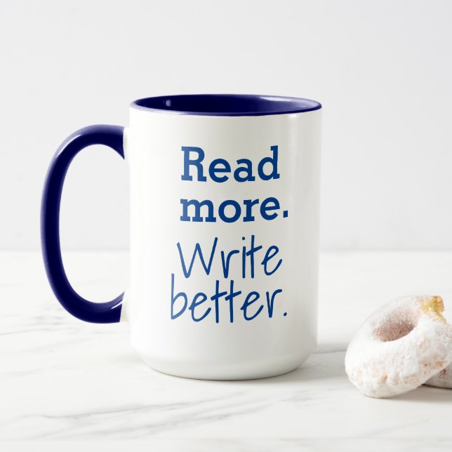 Taza Lee más. Escribe mejor. (Con donut)