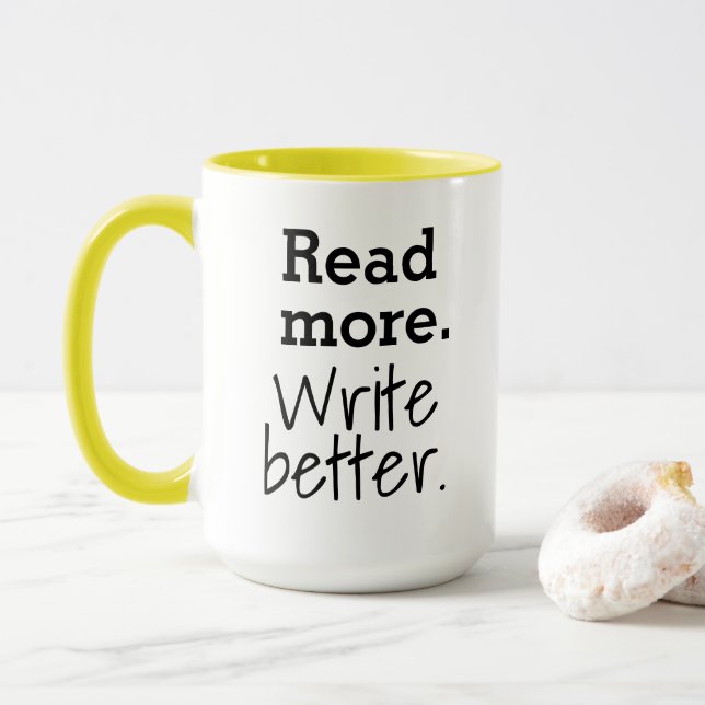 Taza Lee más. Escribe mejor. (Con donut)