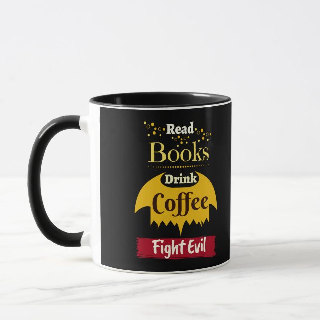 Taza Leer libros beber café combatir el mal (Izquierda)