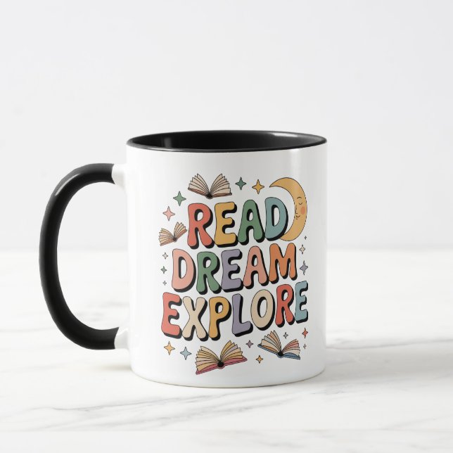 Taza Leer libros de exploración de sueño Crescent Moon  (Izquierda)