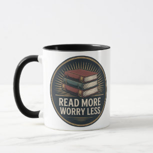 Taza Leer más preocupación menos amante de libros antig