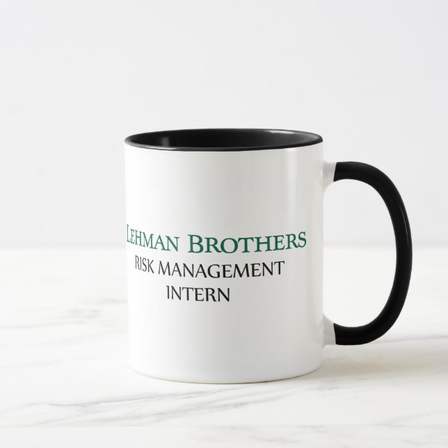 Taza Lehman Brothers Gestión de Riesgos Internos Mugs (Derecha)
