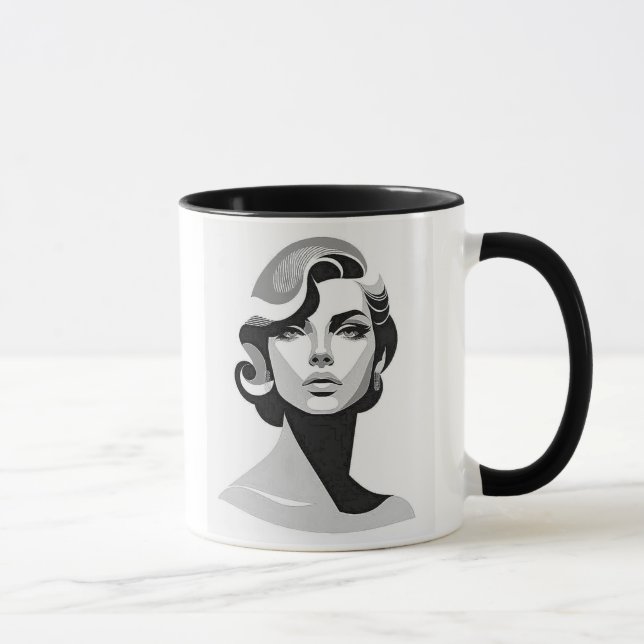 Taza L'élégance sculpturale d’un visage intemporel. (Derecha)