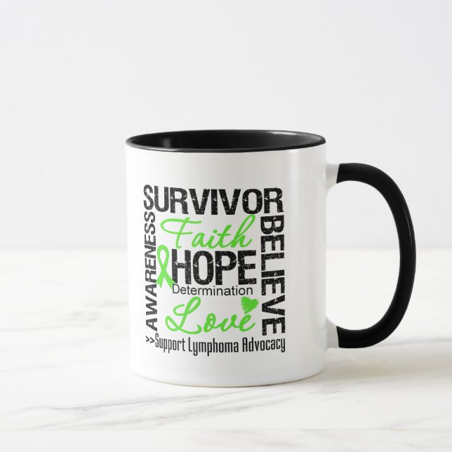 Taza Lema de los supervivientes del cáncer del linfoma (Derecha)