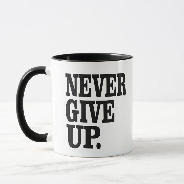 Taza Lema motivacional inspirador "Nunca se rindan" (Izquierda)