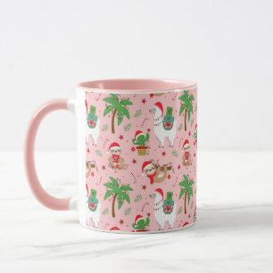 Taza Lemas festivas y patrón de festividades de Llamas