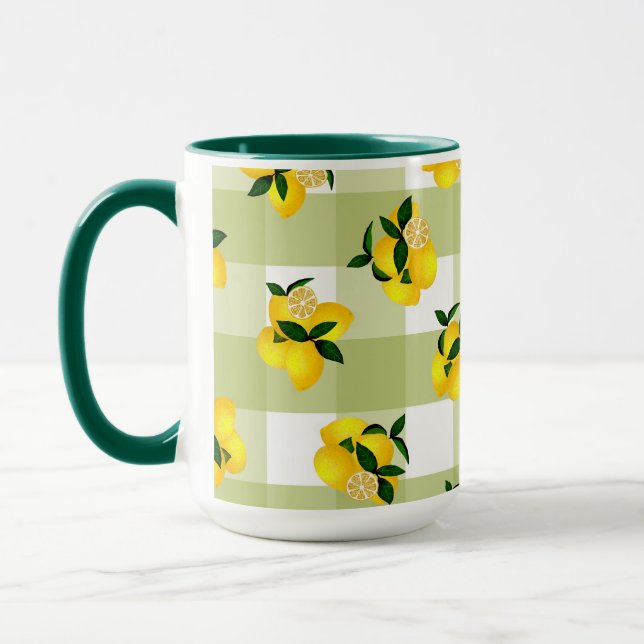 Taza Lemon Moda Green Gingham (Izquierda)