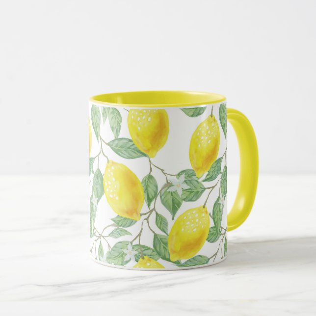 Taza Lemones amarillos en el diseño del vino (Anverso derecho)