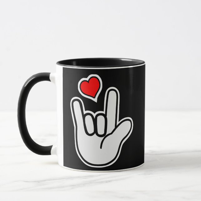 Taza Lenguaje de Rótulo que te amo Rótulo (Izquierda)