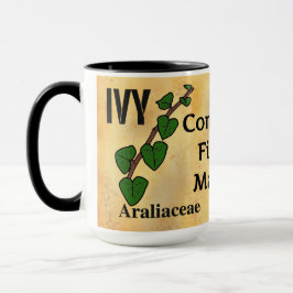Taza Lenguaje floral de hiedra papel envejecido estilo 