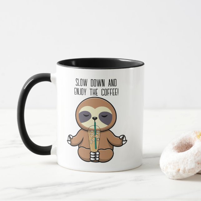 Taza Lenta, baja y disfruta de la tipografía del café (Con donut)