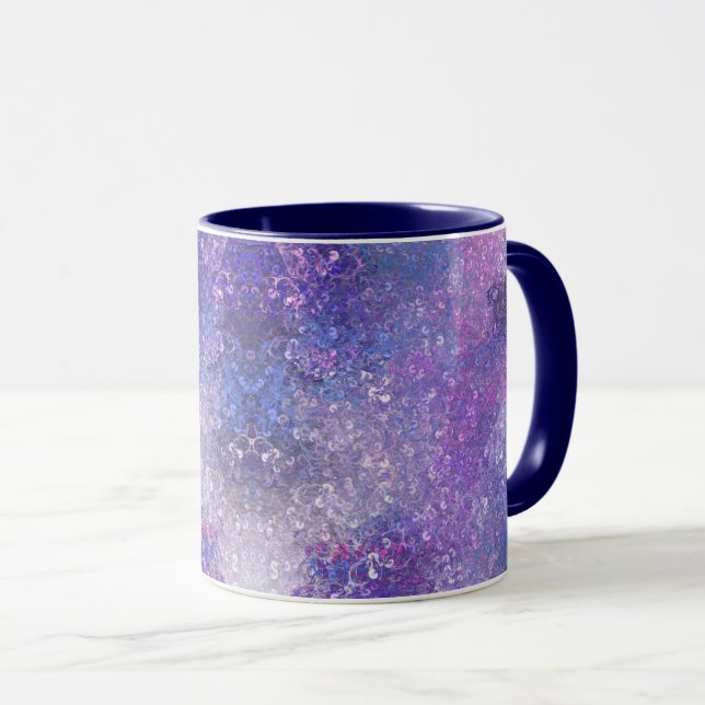 Taza Lentejuelas rosadas y moradas Brillo  (Anverso derecho)