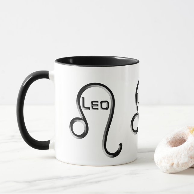 Taza LEO, Abstract Design of Zodiac Rótulo, (Con donut)