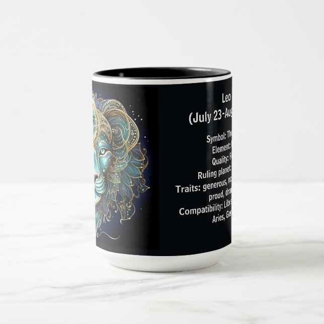 Taza Leo Zodiac Art for July 23–August 22 (Centro)