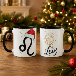 Taza Leo Zodiac Santa sombrero de Navidad