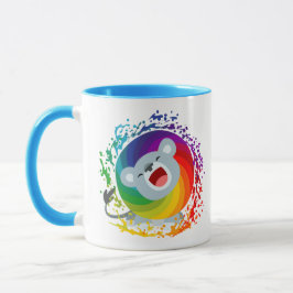 Taza León blanco arco iris Personalizado