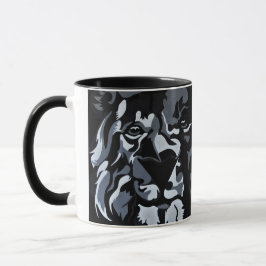 Taza León blanco y negro