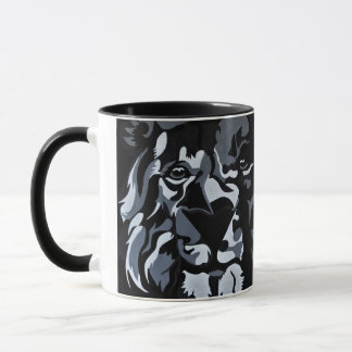 Taza León blanco y negro