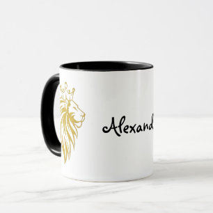 Taza León con corona - Estilo de oro 2