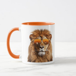 Taza León de gafas de sol