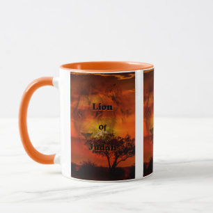 Taza León De La Biblia De Judá Cita Mug De Dos Tonos