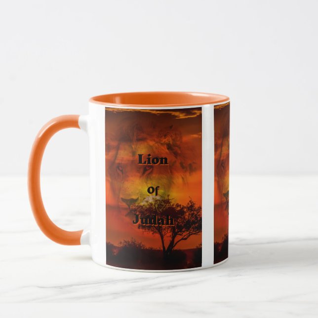 Taza León De La Biblia De Judá Cita Mug De Dos Tonos (Izquierda)