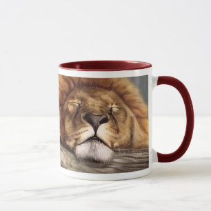 Taza León el dormir