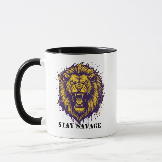 Taza León Gráfico Salvaje León Alfa Feroz (Izquierda)