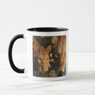 Taza Leona y Cub (Panthera leo)