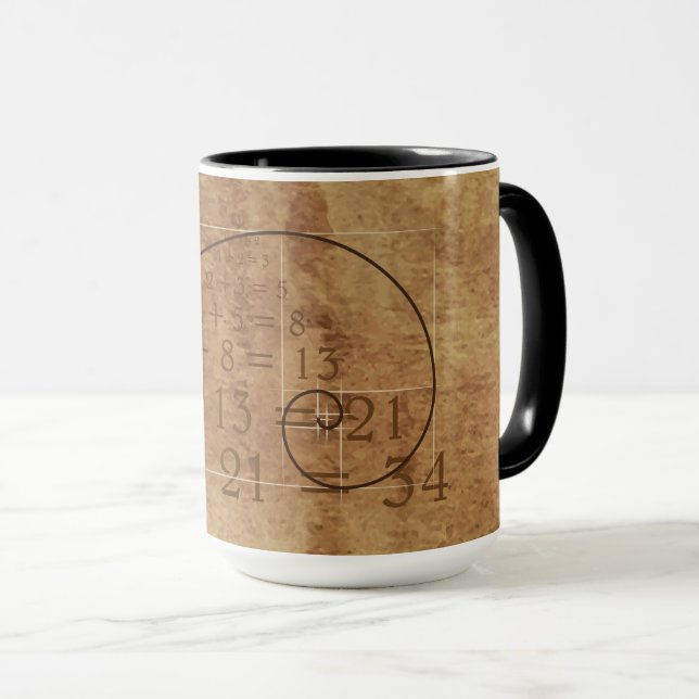 Taza Leonardo da Vinci. Golden Ratio. De gulden snede (Anverso derecho)