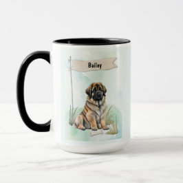 Taza Leonberger Watercolor Personalized Dog