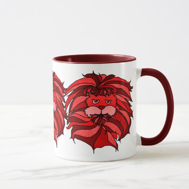 TAZA LEONES EN ROJO (Derecha)