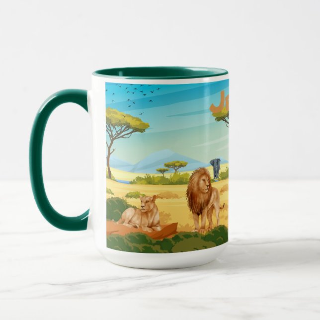 Taza Leones personalizados en la sabana (Izquierda)