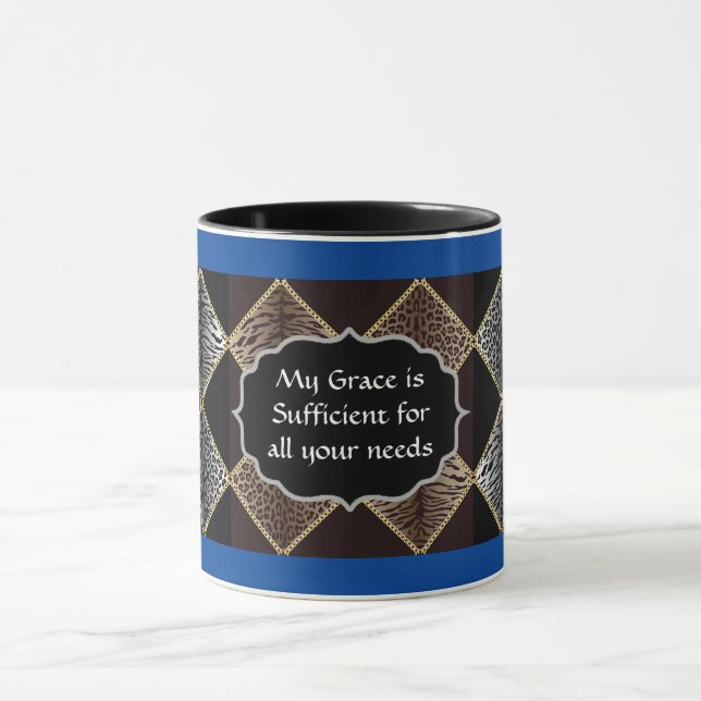 Taza Leopard Print Diamond Design Two-Tone Mug (Centro)