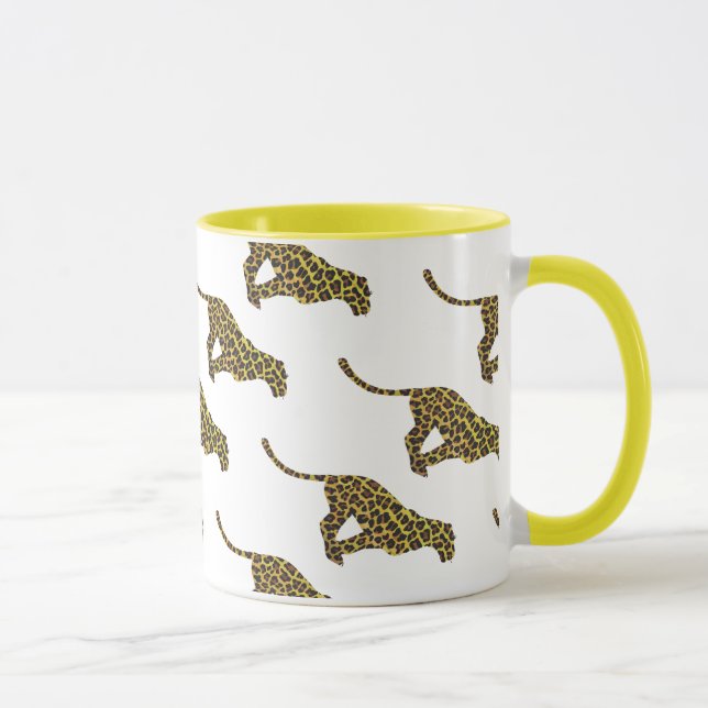 Taza Leopardo Brown y Siloette Amarilla (Derecha)