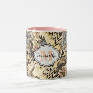 Taza leopardo de la piel, serpiente