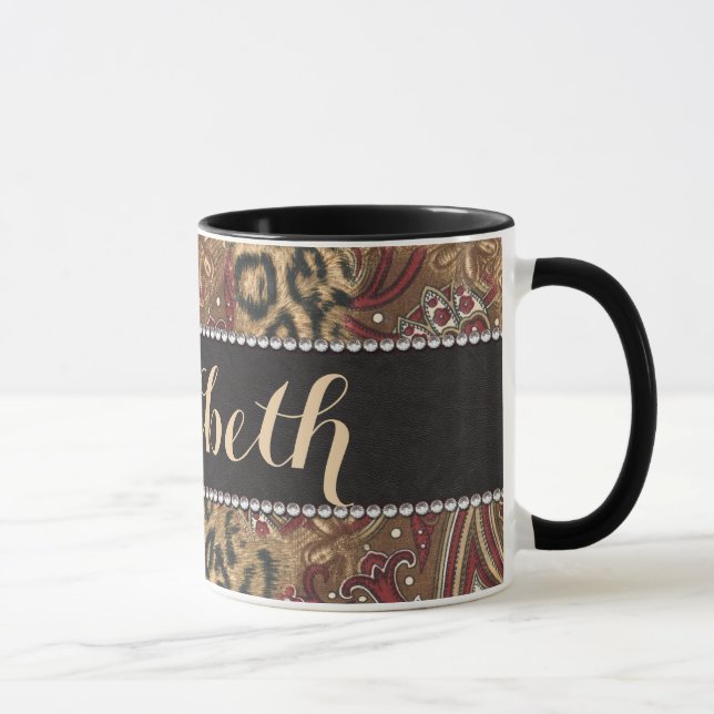 Taza Leopardo e impresión del modelo de Paisley a (Derecha)