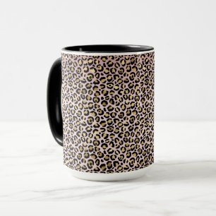 Taza Leopardo negro color rosa Ombre
