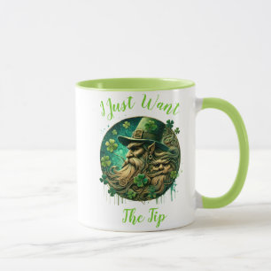 Taza Leprechaun Mischievado Salvando Una Pinta