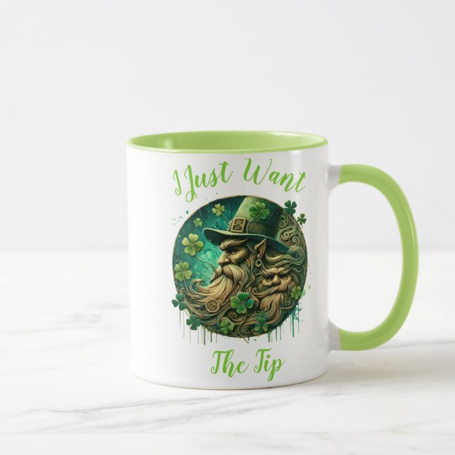 Taza Leprechaun Mischievado Salvando Una Pinta (Derecha)