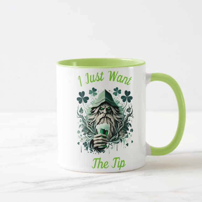 Taza Leprechaun Whimsical Salvando Una Brew (Derecha)