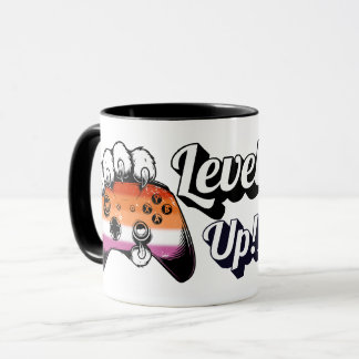 Taza Lesbian Pride Level Up Tiger Paw Controller Mug