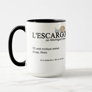 Taza L'ESCARGOT Restaurant en Michigan Avenue, Chicago,