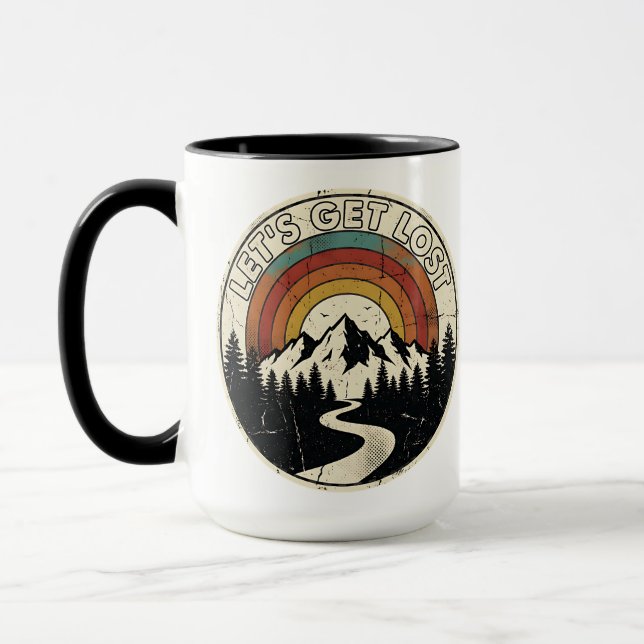 Taza Let’s Get Lost Retro Mountain Adventure Outdoor (Izquierda)